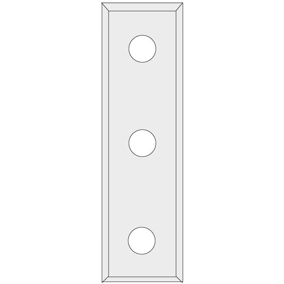 N012 Žiletka tvrdokovová - 50x12x1,7 UNI (3 otvory)